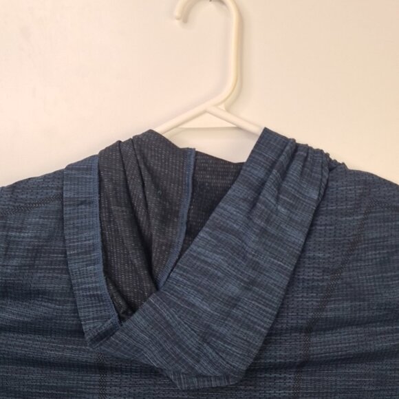 Under Armour Threadborne HeatGear Hooded Long Sleeve Shirt Men Size S Blue - Picture 5 of 9